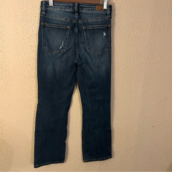 Judy Blue Distressed Straight Leg 7/28 Distressed Jeans Casual Denim Indigo - Picture 2 of 12